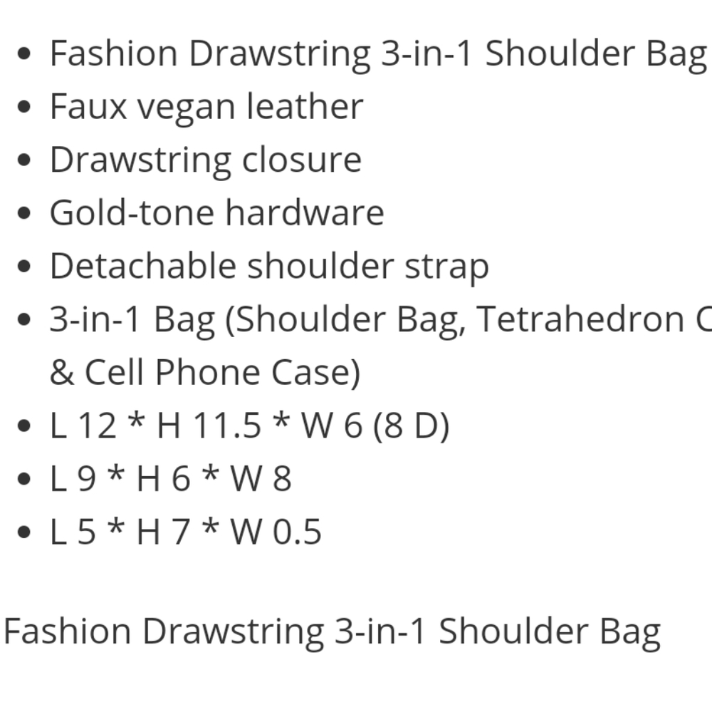 Red 3pc. Drawstring handbag set - Picture 2 of 5